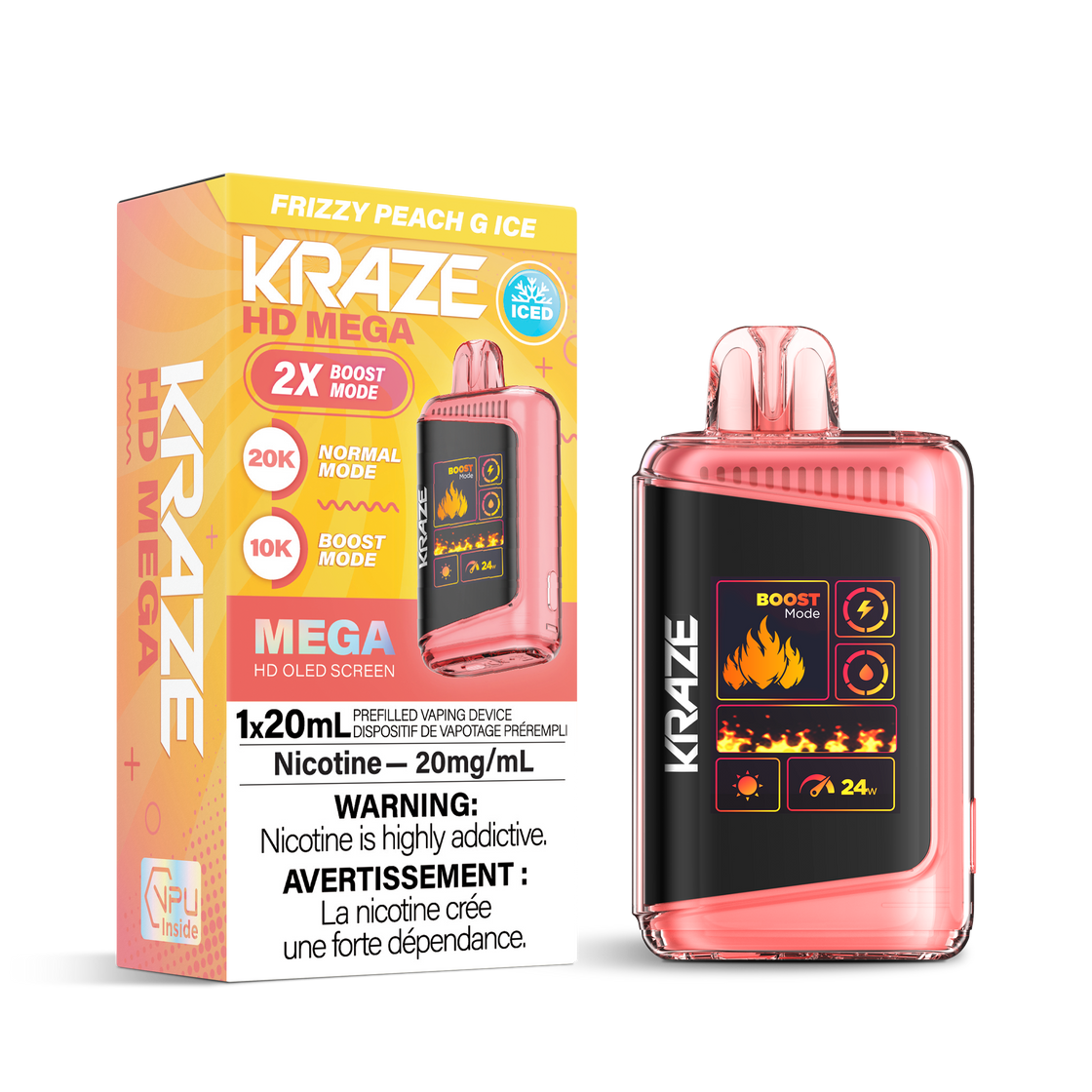 KRAZE HD MEGA - FRIZZY PEACH G ICE